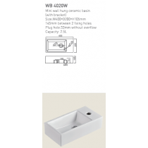 ECT Mini Wall Hung Ceramic Basin (with bracket)